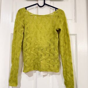 Zara’s Pistachio OPEN BACK LACE TOP
